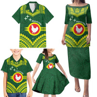 Manu'a Flag Day Family Matching Puletasi and Hawaiian Shirt Polynesian Pattern National Color Proud