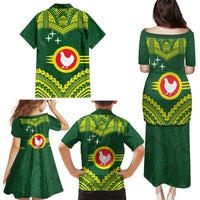 Manu'a Flag Day Family Matching Puletasi and Hawaiian Shirt Polynesian Pattern National Color Proud