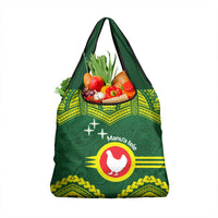 Manu'a Flag Day Grocery Bag Polynesian Pattern National Color Proud