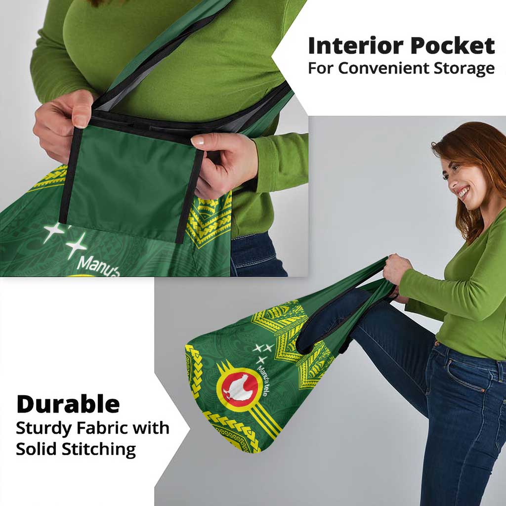 Manu'a Flag Day Grocery Bag Polynesian Pattern National Color Proud