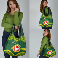 Manu'a Flag Day Grocery Bag Polynesian Pattern National Color Proud