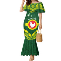 Manu'a Flag Day Mermaid Dress Polynesian Pattern National Color Proud