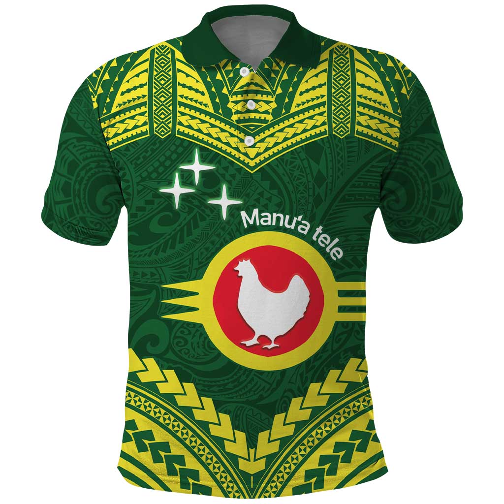 Manu'a Flag Day Polo Shirt Polynesian Pattern National Color Proud