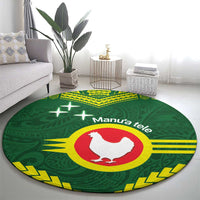 Manu'a Flag Day Round Carpet Polynesian Pattern National Color Proud