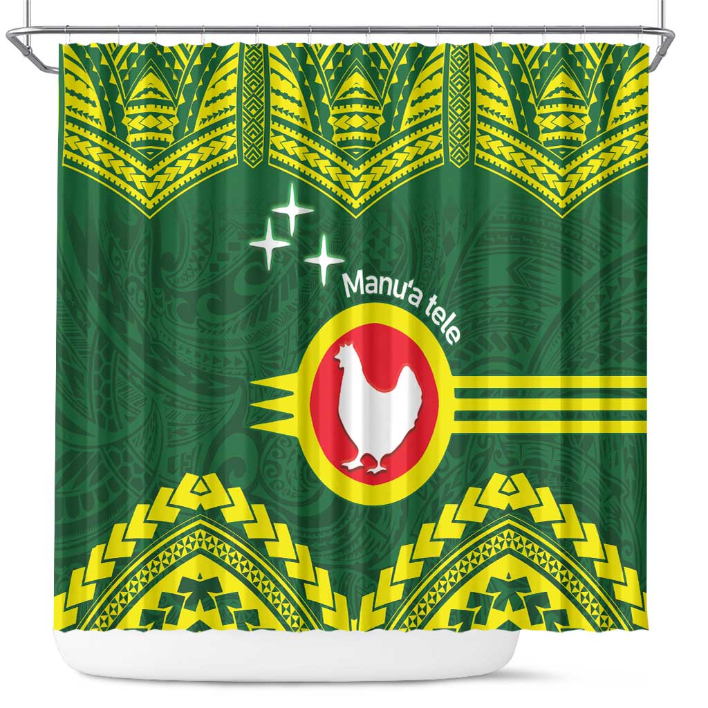 Manu'a Flag Day Shower Curtain Polynesian Pattern National Color Proud
