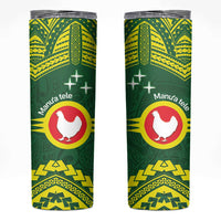 Manu'a Flag Day Skinny Tumbler Polynesian Pattern National Color Proud LT14 Green - Polynesian Pride