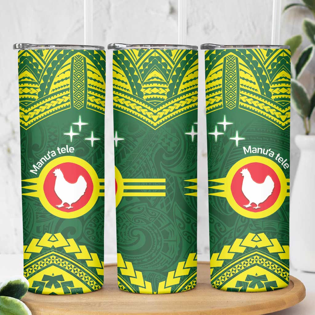 Manu'a Flag Day Skinny Tumbler Polynesian Pattern National Color Proud LT14 - Polynesian Pride