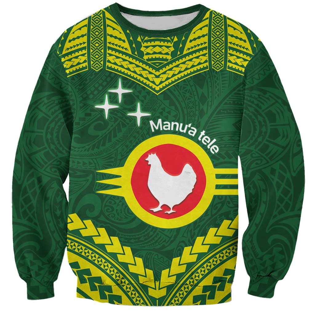 Manu'a Flag Day Sweatshirt Polynesian Pattern National Color Proud