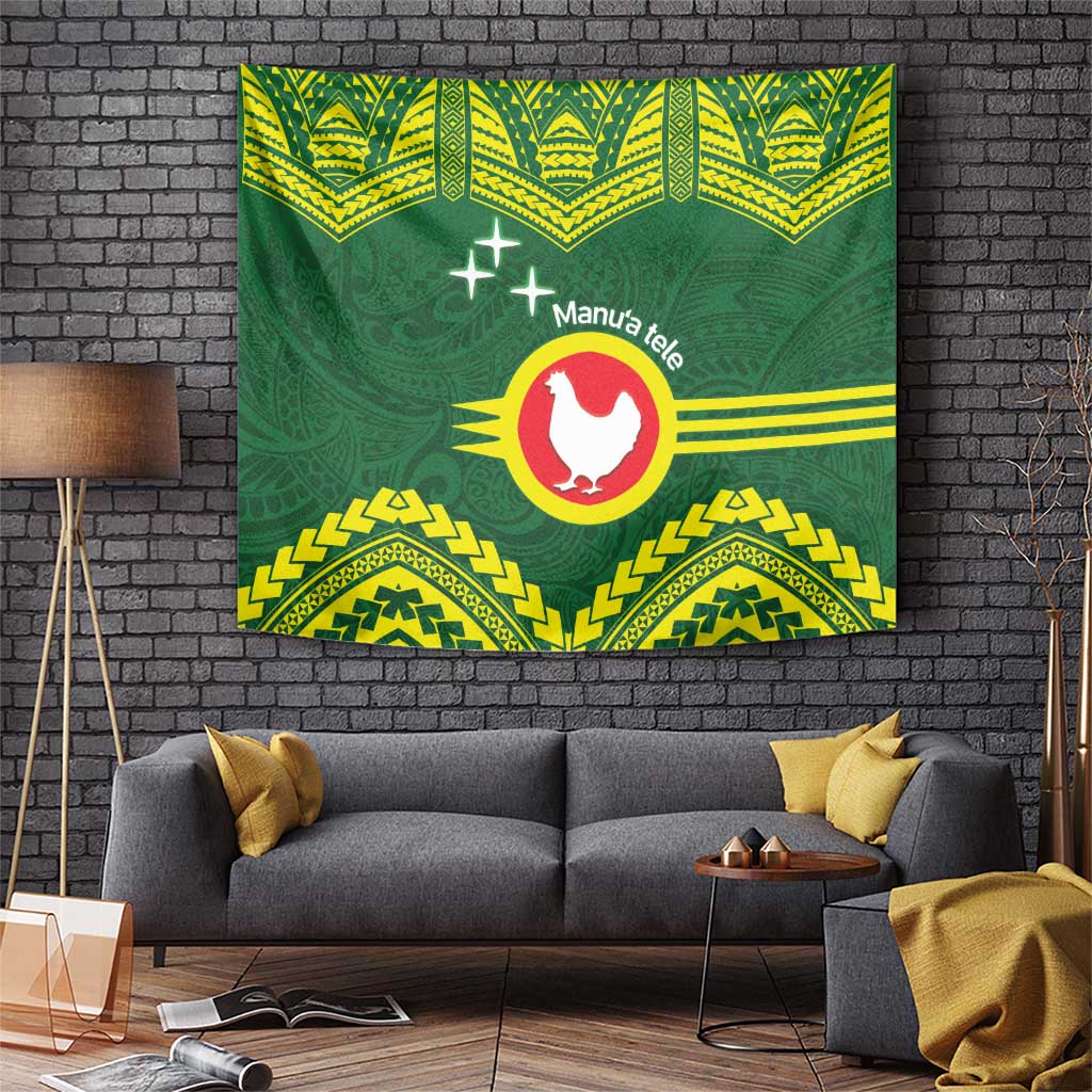 Manu'a Flag Day Tapestry Polynesian Pattern National Color Proud LT14 Green - Polynesian Pride