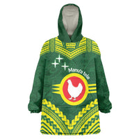 Manu'a Flag Day Wearable Blanket Hoodie Polynesian Pattern National Color Proud
