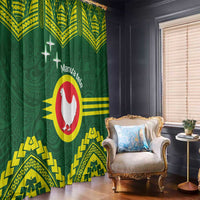 Manu'a Flag Day Window Curtain Polynesian Pattern National Color Proud