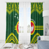 Manu'a Flag Day Window Curtain Polynesian Pattern National Color Proud