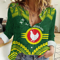 Manu'a Flag Day Women Casual Shirt Polynesian Pattern National Color Proud