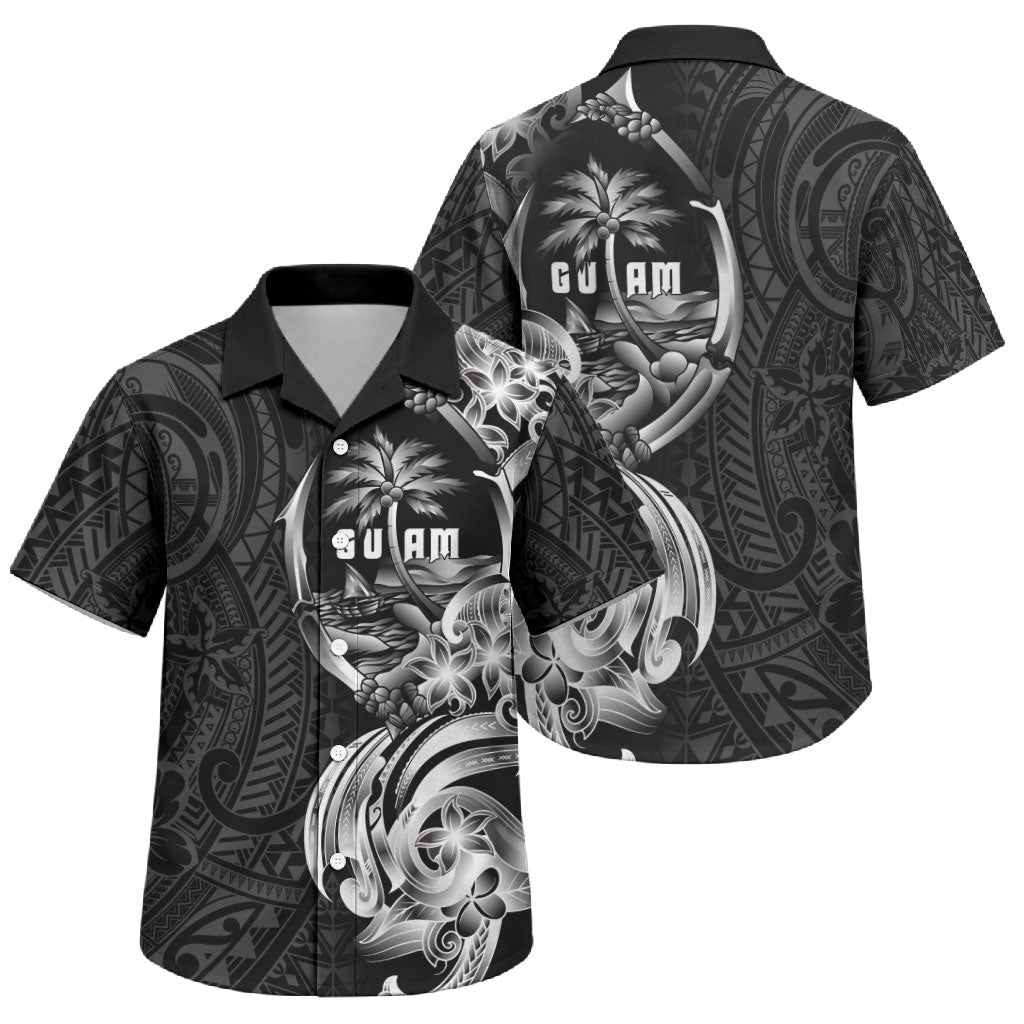 Attelong Guam Chamorro Family Matching Summer Maxi Dress and Hawaiian Shirt Guahan Seal Tattoo LT14 Son's Shirt Black - Polynesian Pride