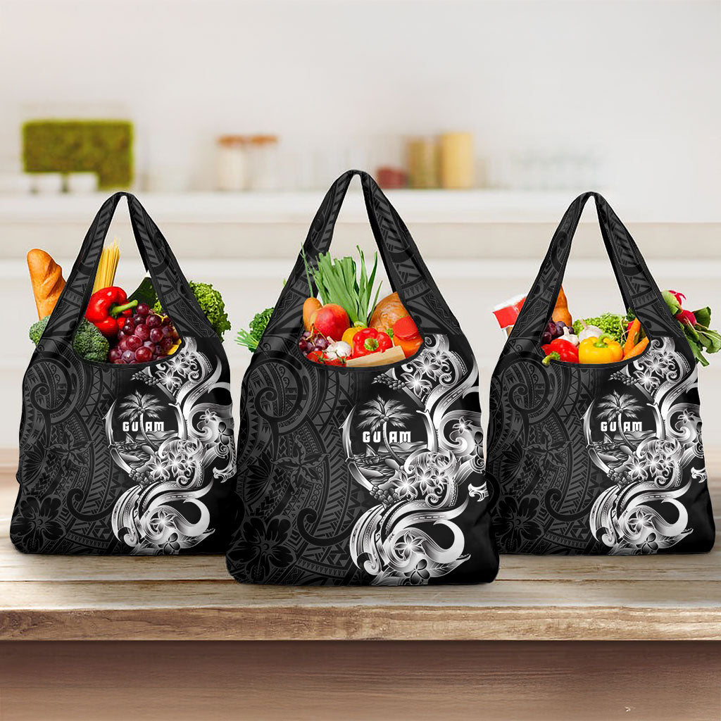 Attelong Guam Chamorro Grocery Bag Guahan Seal Tattoo LT14 3-pack One Size Black - Polynesian Pride