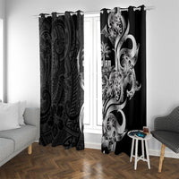 Attelong Guam Chamorro Window Curtain Guahan Seal Tattoo LT14 With Grommets Black - Polynesian Pride