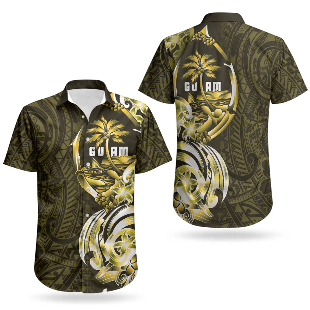 Amariyu Guam Chamorro Couples Matching Tank Maxi Dress and Hawaiian Shirt Guahan Seal Tattoo LT14 - Polynesian Pride