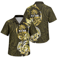 Amariyu Guam Chamorro Family Matching Long Sleeve Bodycon Dress and Hawaiian Shirt Guahan Seal Tattoo LT14 Son's Shirt Yellow - Polynesian Pride