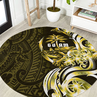 Amariyu Guam Chamorro Round Carpet Guahan Seal Tattoo LT14 Yellow - Polynesian Pride
