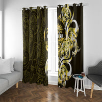 Amariyu Guam Chamorro Window Curtain Guahan Seal Tattoo LT14 With Grommets Yellow - Polynesian Pride