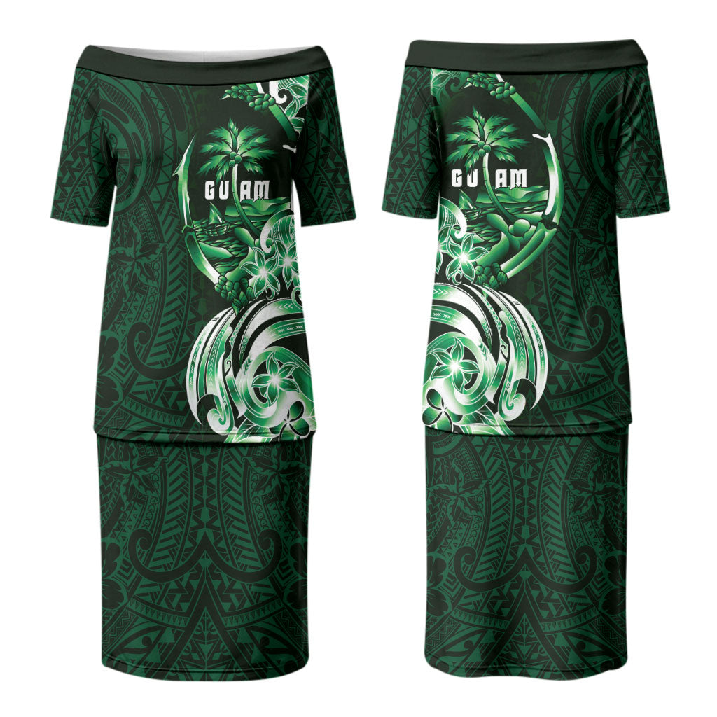 Betde Guam Chamorro Couples Matching Puletasi and Long Sleeve Button Shirt Guahan Seal Tattoo LT14 - Polynesian Pride