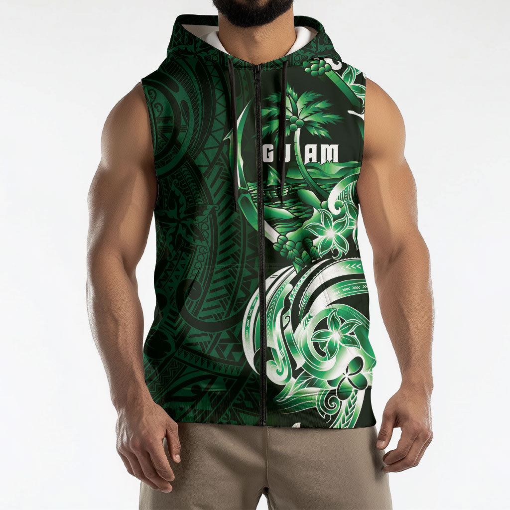 Betde Guam Chamorro Sleeveless Zip Hoodie Guahan Seal Tattoo LT14 - Polynesian Pride