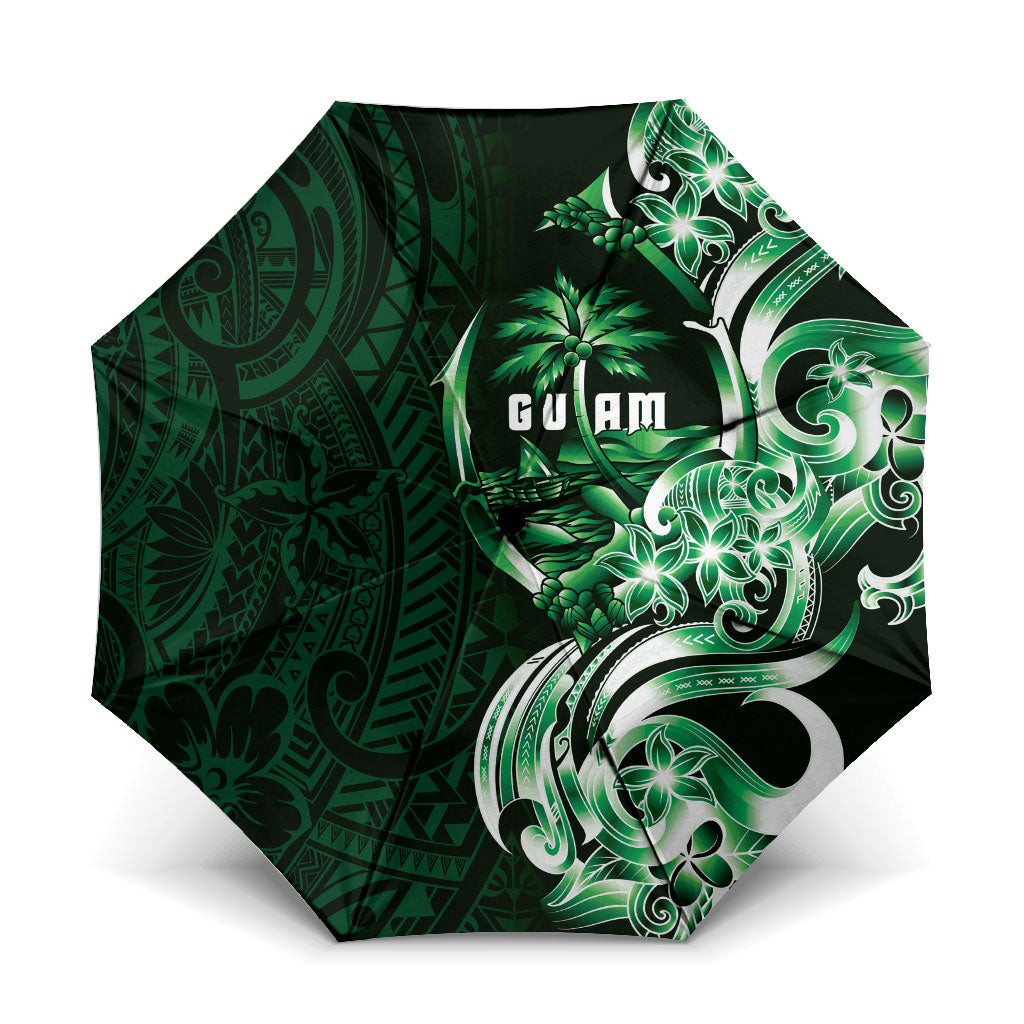 Betde Guam Chamorro Umbrella Guahan Seal Tattoo LT14 One Size Folded 11.42 inch Opened Diameter 37.4 inch Green - Polynesian Pride