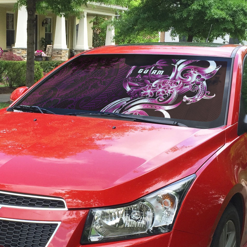 Kulot Di Rosa Guam Chamorro Auto Sun Shade Guahan Seal Tattoo LT14 - Polynesian Pride