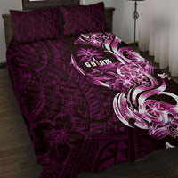 Kulot Di Rosa Guam Chamorro Quilt Bed Set Guahan Seal Tattoo LT14 Pink - Polynesian Pride