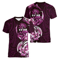 Kulot Di Rosa Guam Chamorro Women V-Neck T-Shirt Guahan Seal Tattoo LT14 - Polynesian Pride
