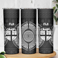 Fiji Rugby Skinny Tumbler Fijian Tapa Pattern World Cup Black