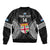 Custom Fiji Rugby Sleeve Zip Bomber Jacket 2023 Fijian Tapa Pattern World Cup Black LT14 - Polynesian Pride