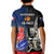 New Zealand And France Rugby Kid Polo Shirt All Black With Les Bleus Together 2023 World Cup LT14 - Polynesian Pride