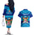 Personalised Fiji Couples Matching Off The Shoulder Long Sleeve Dress and Hawaiian Shirt Unique Fijian Tapa Pattern With Coat Of Arms LT14 - Polynesian Pride