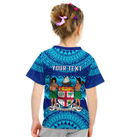 Personalised Fiji Kid T Shirt Unique Fijian Tapa Pattern With Coat Of Arms LT14 - Polynesian Pride