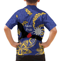 Nauru Angam Day Family Matching Off Shoulder Maxi Dress and Hawaiian Shirt Naoero Frigate Bird Polynesian Pattern LT14 - Polynesian Pride