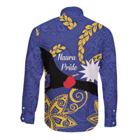 Nauru Angam Day Long Sleeve Button Shirt Naoero Frigate Bird Polynesian Pattern