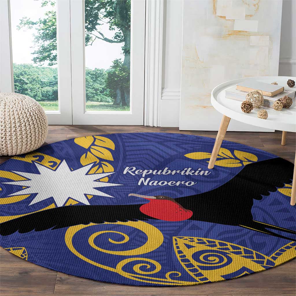 Nauru Angam Day Round Carpet Naoero Frigate Bird Polynesian Pattern