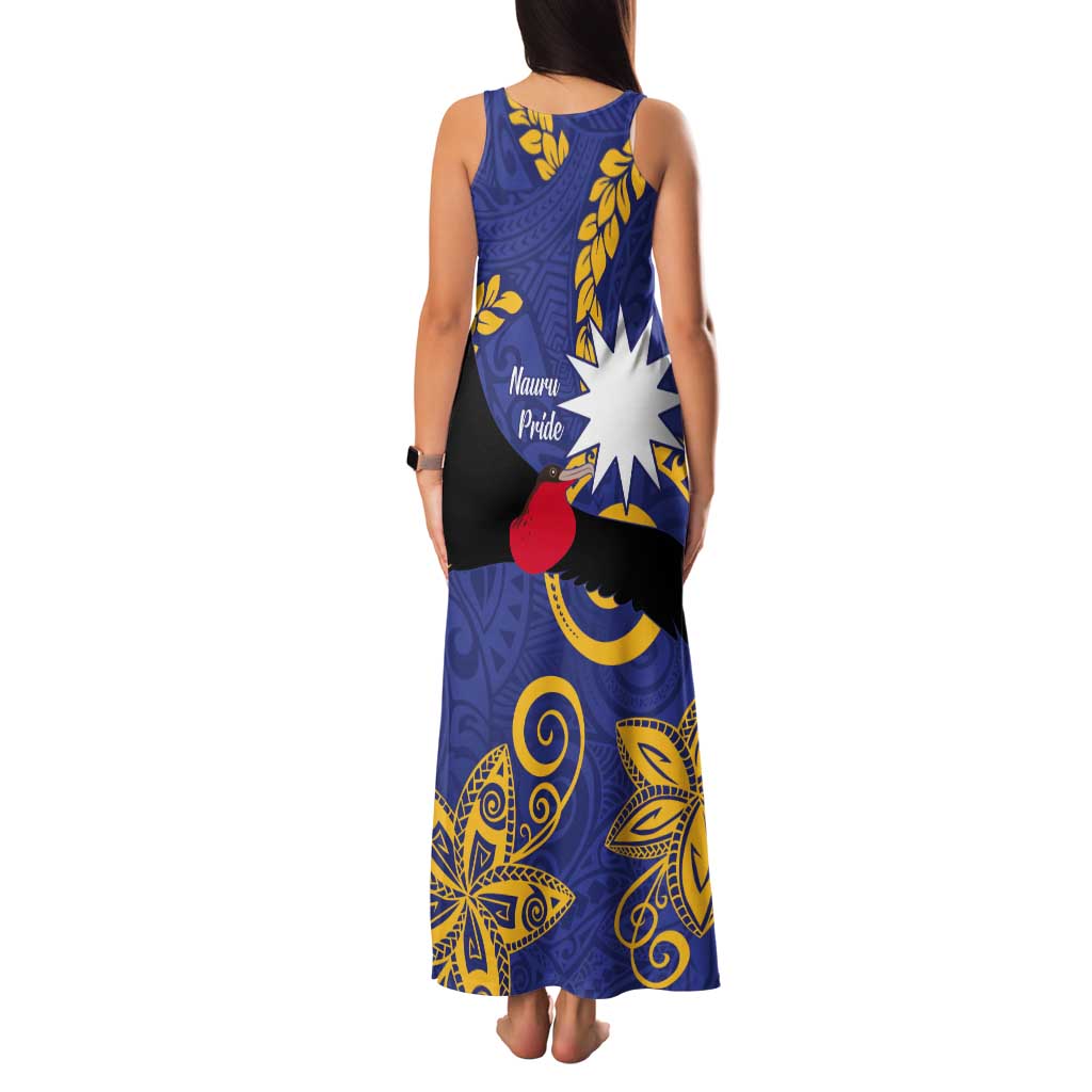 Nauru Angam Day Tank Maxi Dress Naoero Frigate Bird Polynesian Pattern LT14 - Polynesian Pride