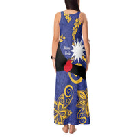 Nauru Angam Day Tank Maxi Dress Naoero Frigate Bird Polynesian Pattern LT14 - Polynesian Pride