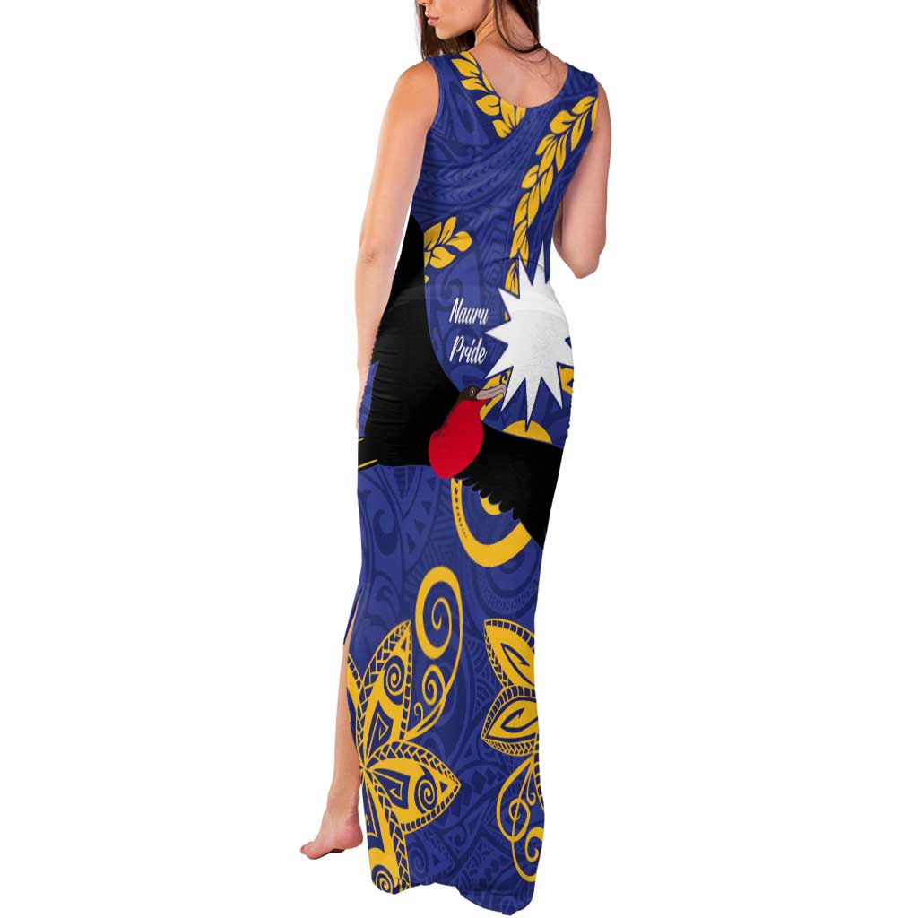 Nauru Angam Day Tank Maxi Dress Naoero Frigate Bird Polynesian Pattern LT14 - Polynesian Pride