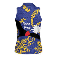 Nauru Angam Day Women Sleeveless Polo Shirt Naoero Frigate Bird Polynesian Pattern LT14 - Polynesian Pride