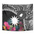 Black Nauru Tapestry Naoero Map With Polynesian Tropical Flowers