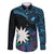 Blue Nauru Family Matching Summer Maxi Dress and Hawaiian Shirt Naoero Map With Polynesian Tropical Flowers