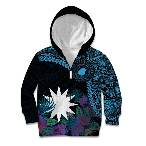 Nauru Polynesian All Over Hoodie Map Red