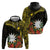 Gold Nauru Hoodie Naoero Map With Polynesian Tropical Flowers