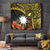 Gold Nauru Tapestry Naoero Map With Polynesian Tropical Flowers