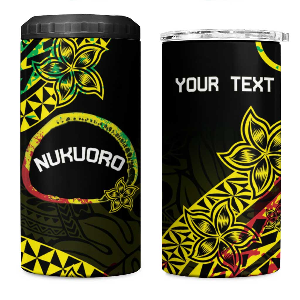 Personalised Nukuoro Atoll 4 in 1 Can Cooler Tumbler Polynesian Tattoo Curves Reggae Version LT14 One Size: 16 oz Reggae - Polynesian Pride