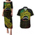 Personalised Nukuoro Atoll Couples Matching Puletasi and Hawaiian Shirt Polynesian Tattoo Curves Reggae Version