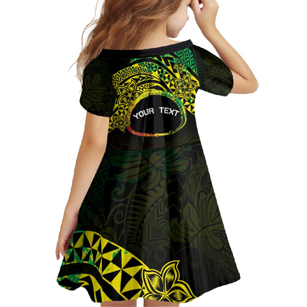 Personalised Nukuoro Atoll Family Matching Tank Maxi Dress and Hawaiian Shirt Polynesian Tattoo Curves Reggae Version LT14 - Polynesian Pride